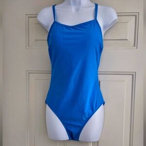 Solid Blue One Piece Swimsuit